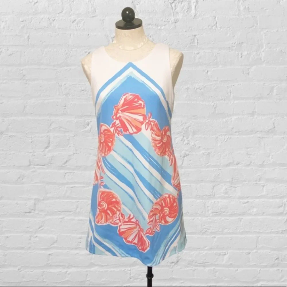 Lilly Pulitzer Callie For the Shell of it Seashell Print Casual Dress XS